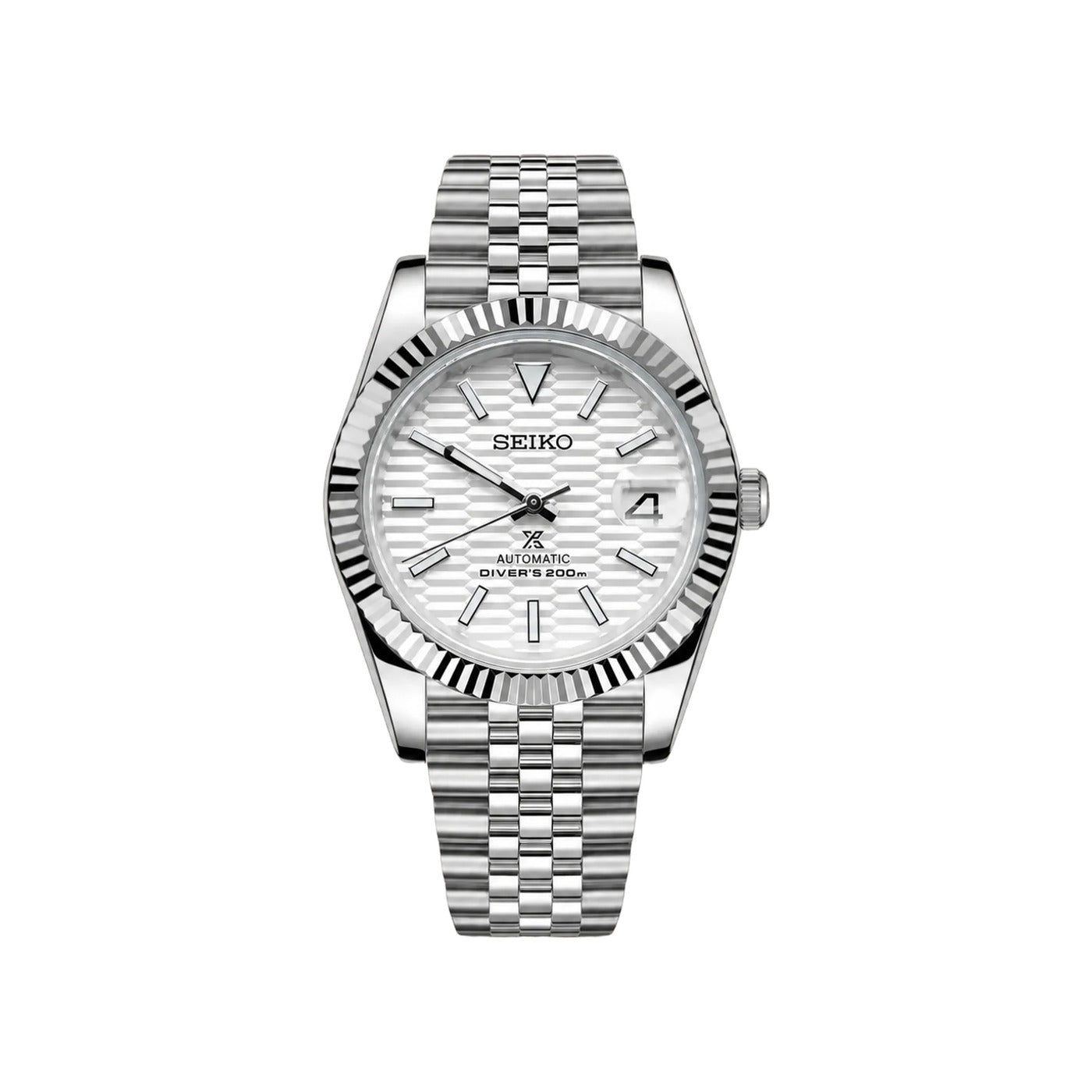 Seiko Mod Clasico White Textured Arabic