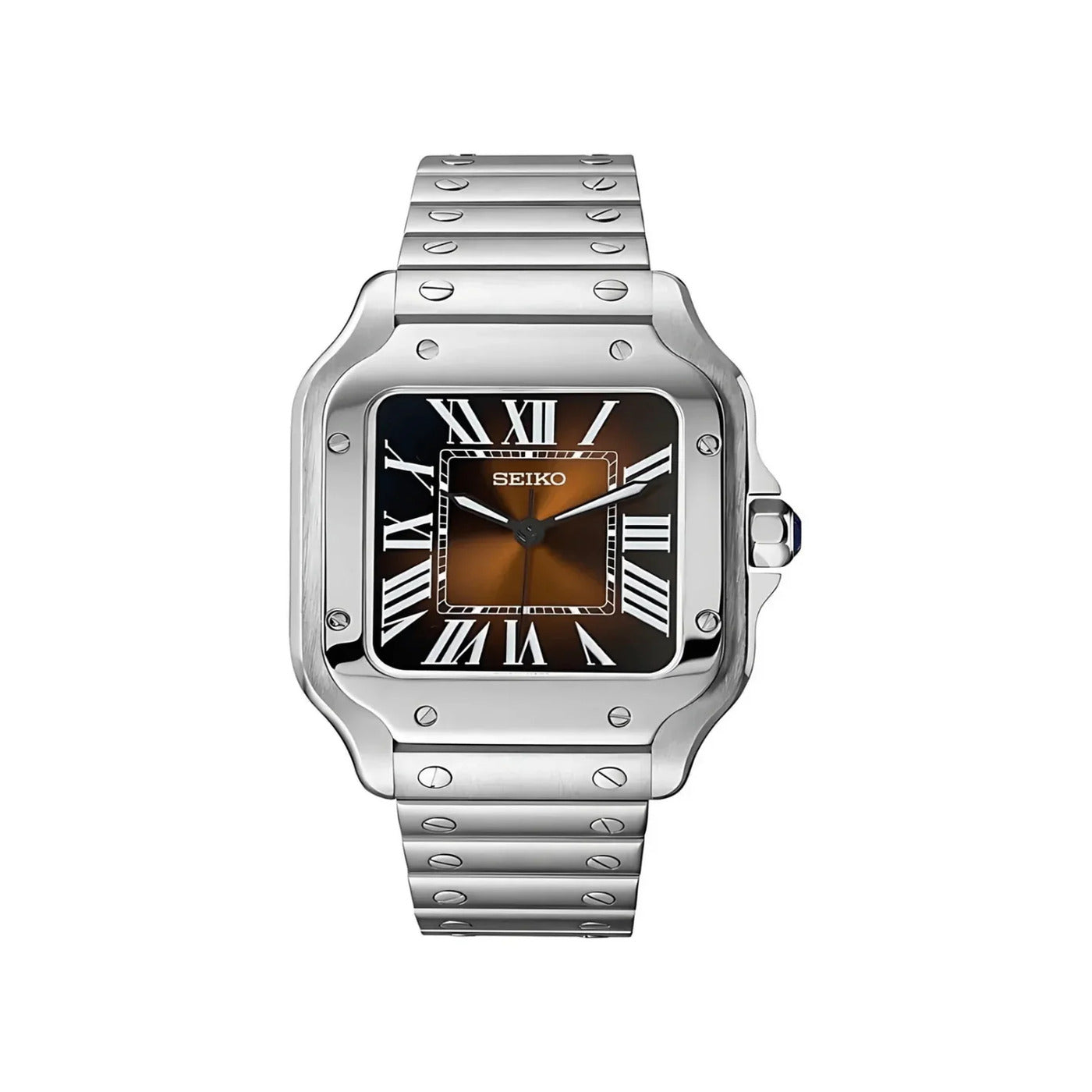 Seiko Mod Vintage Cuadrado Oak Brown (Sunburst Dial)