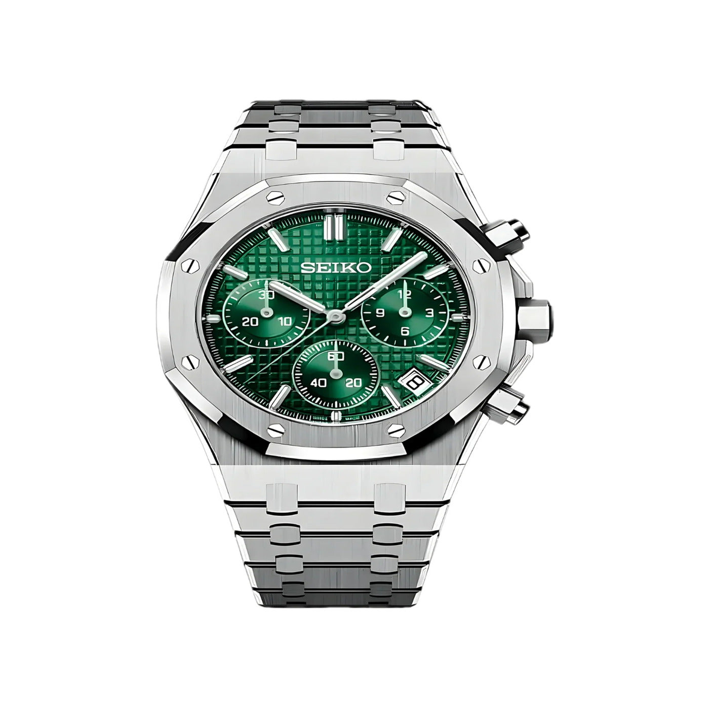 Seiko Mod Octagonal Chronograph Green