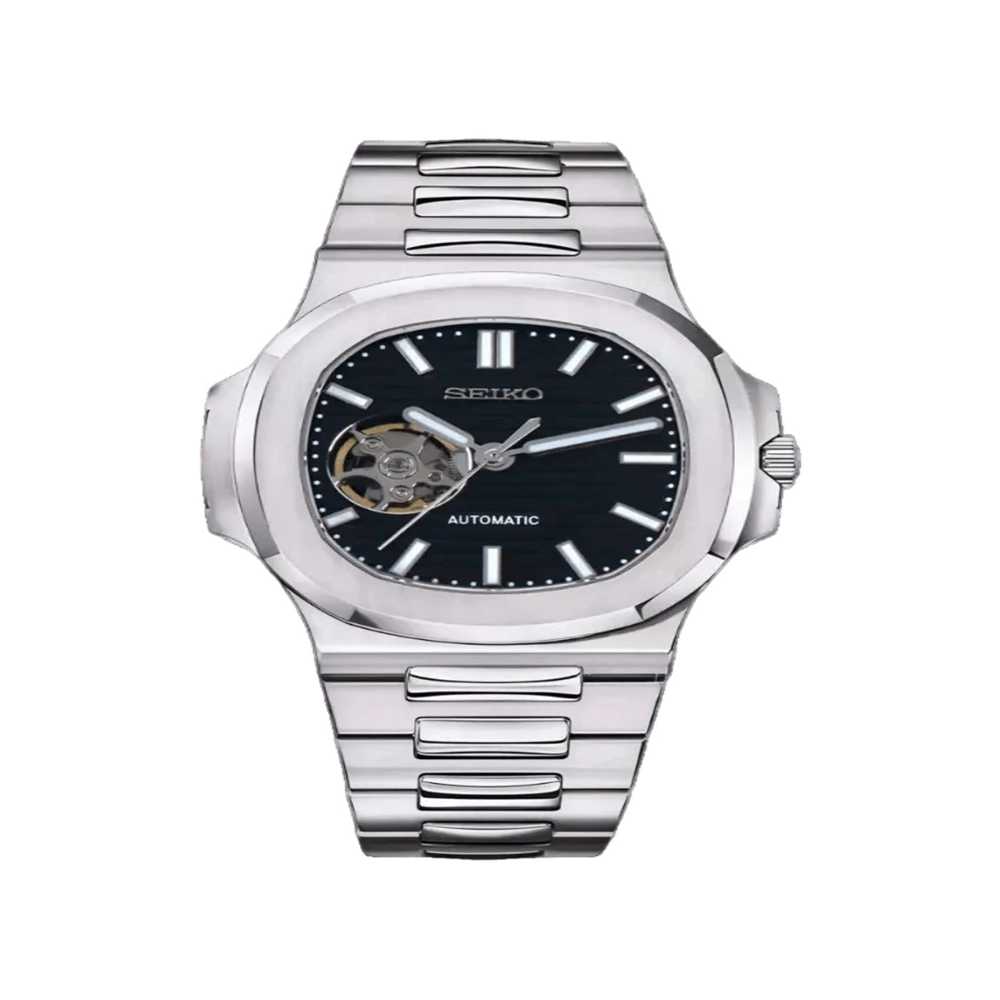Seiko Mod Deportivo (Open Heart) Black