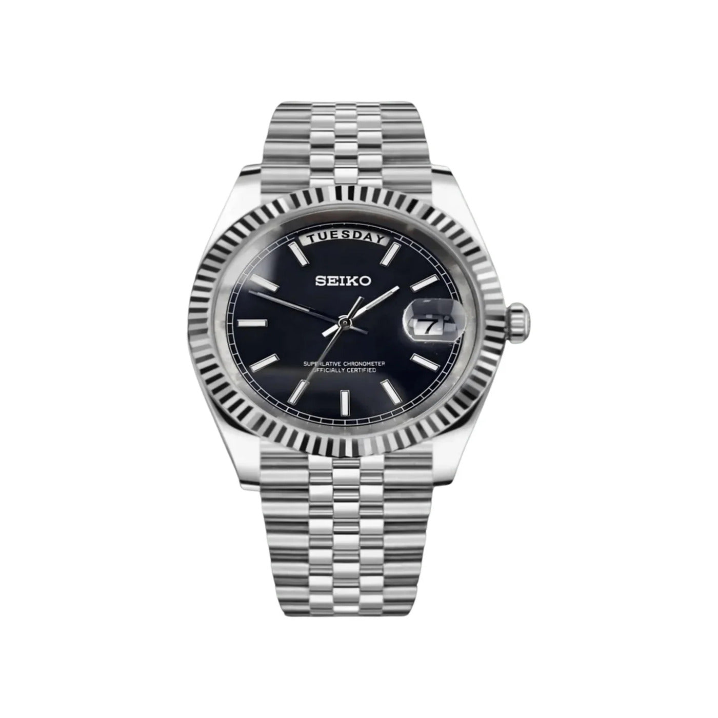 Seiko Mod Clasico Doble Fecha Black