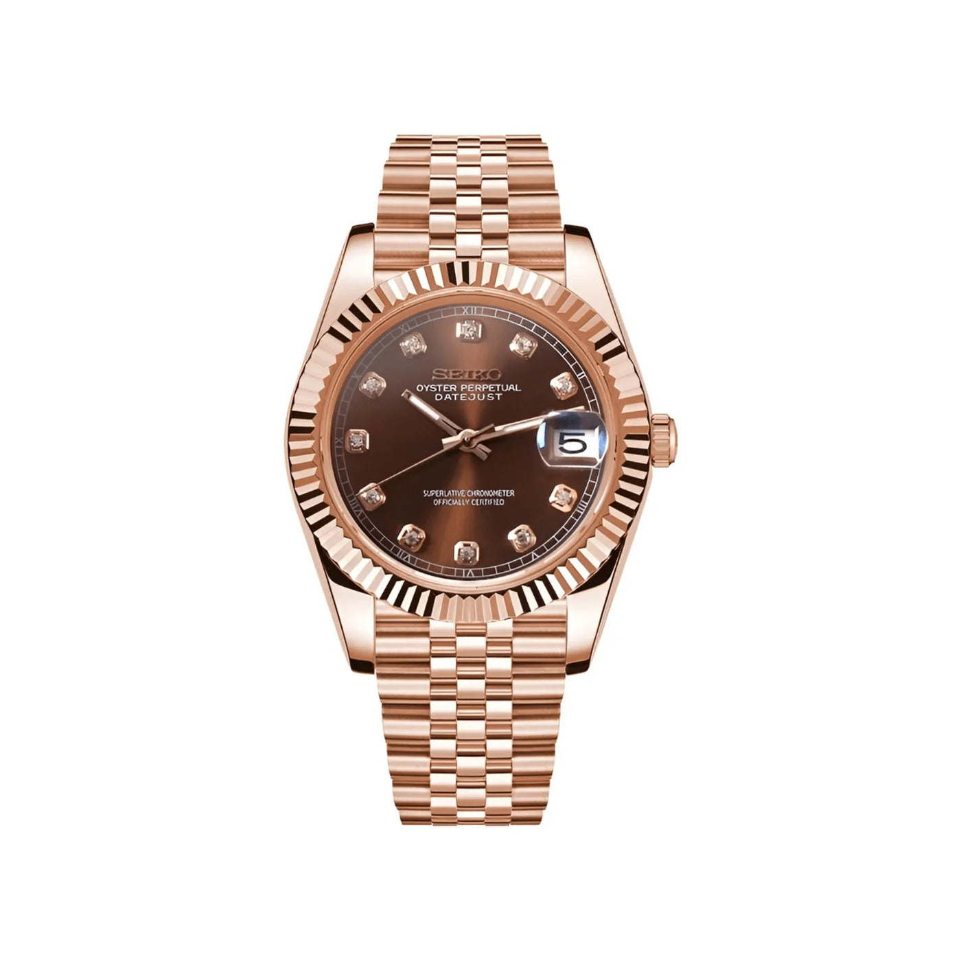 Seiko Mod Diamond Clasico Rose Gold Crystal Champagne