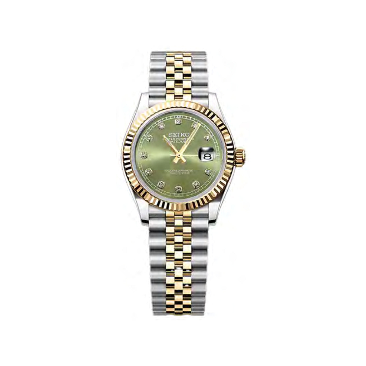 Seiko Mod Olive Green Gold Diamond