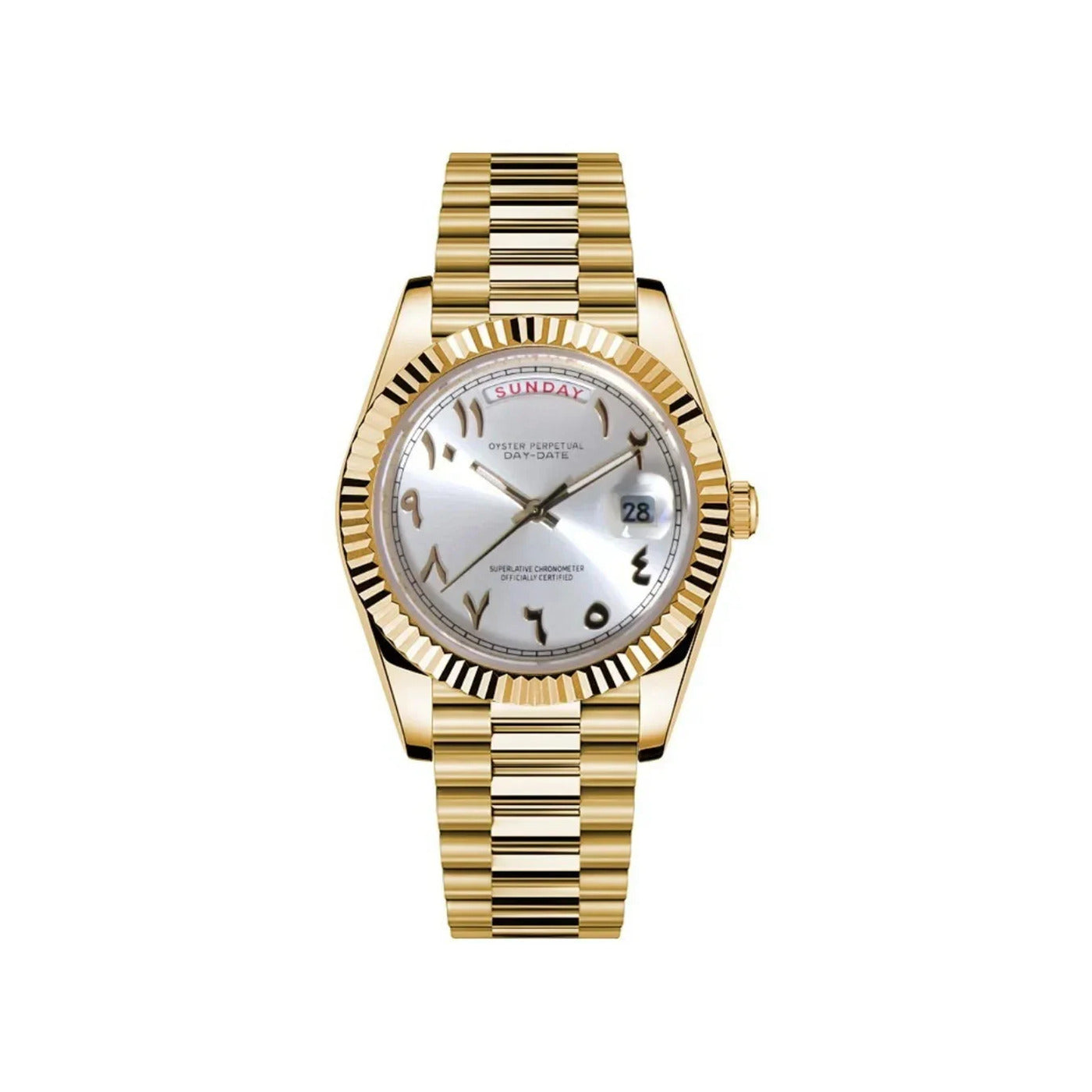 Seiko Mod Doble Fecha Style Gold Arabic