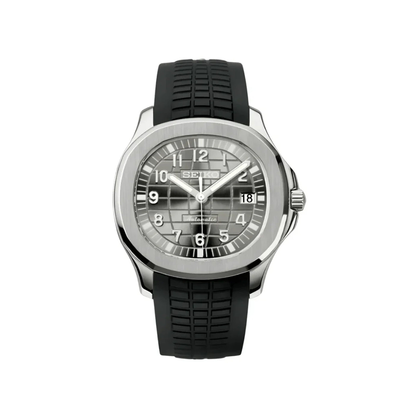 Seiko Mod Deportivo Caucho Silver Brown