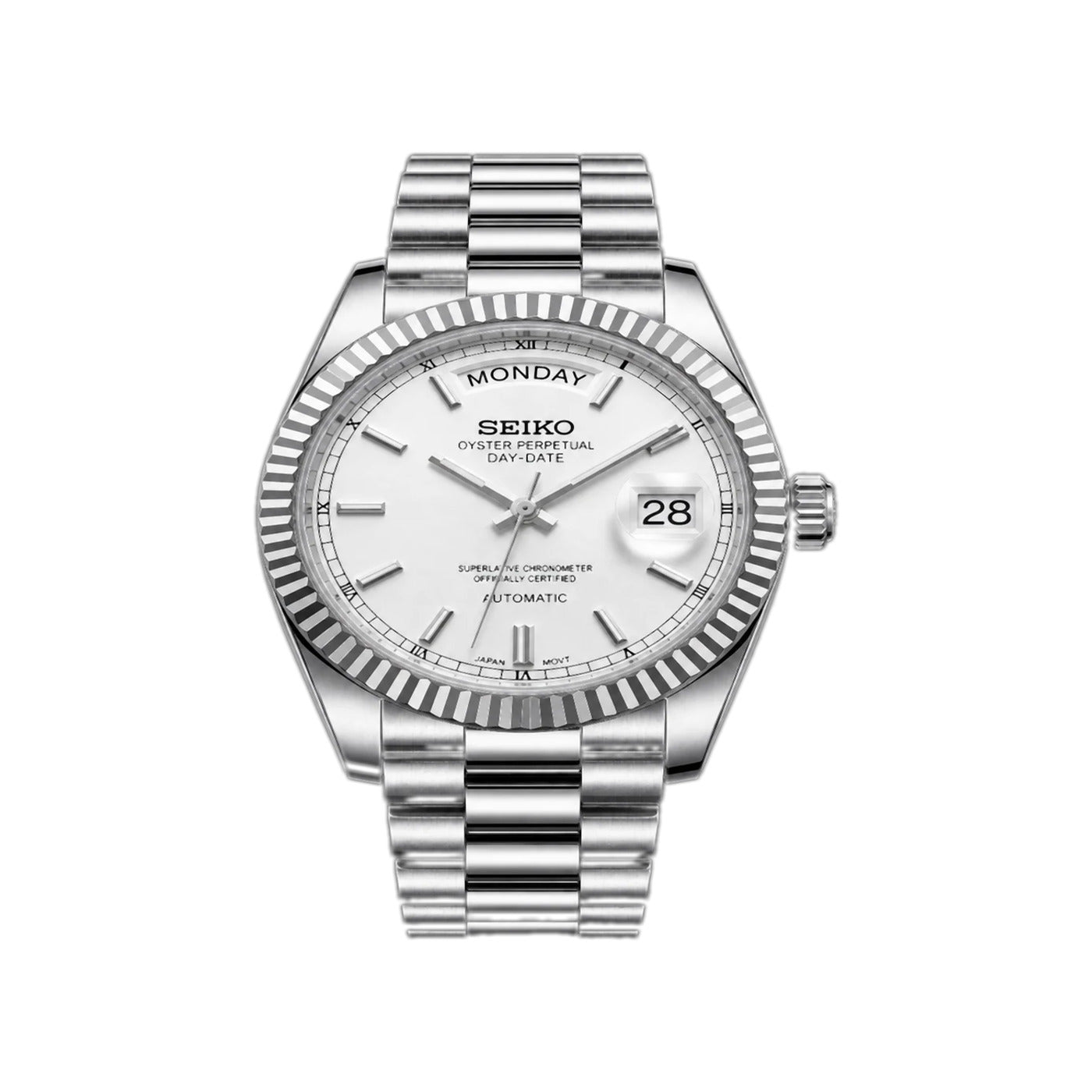 Seiko Mod Clasico Doble Fecha Royal White