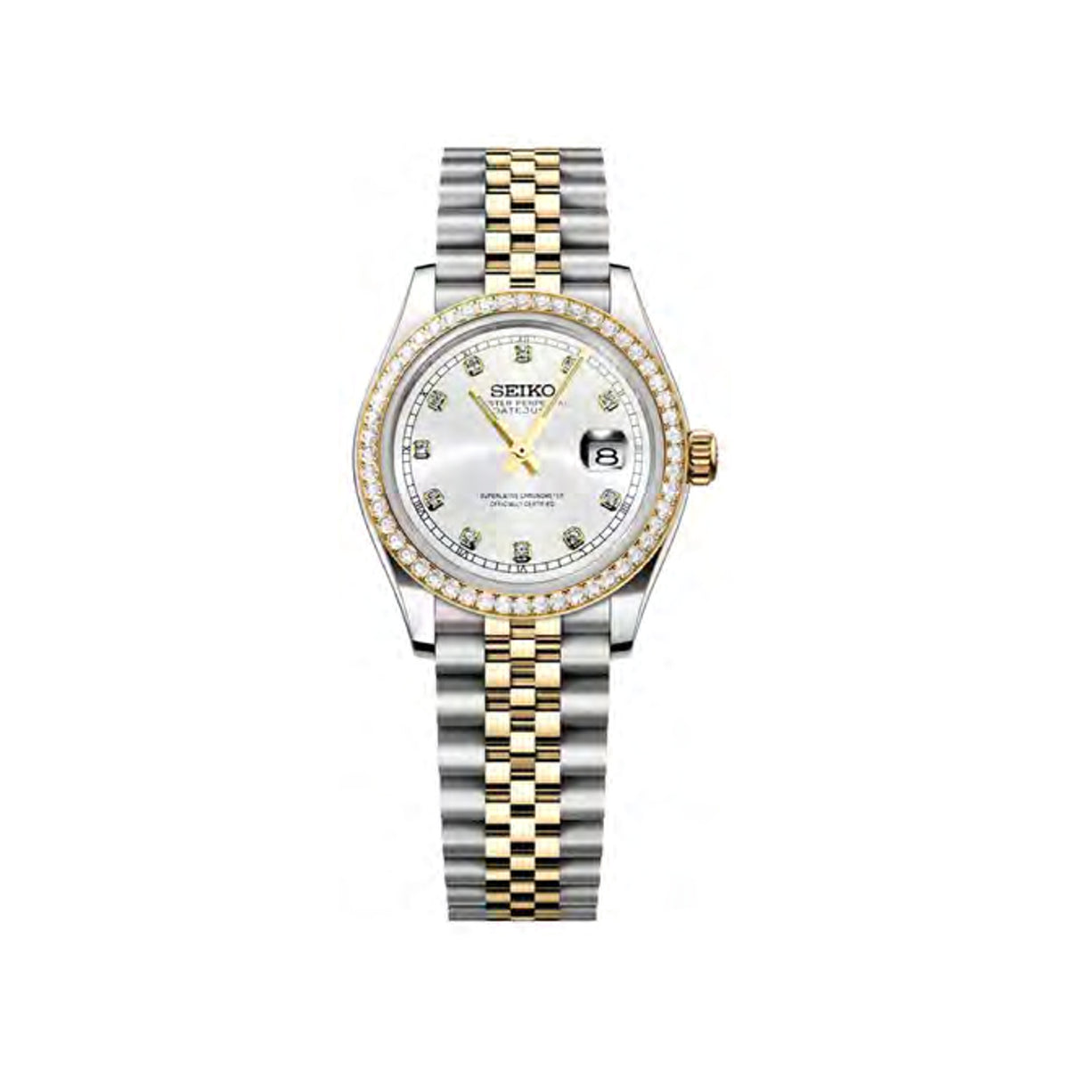 Seiko Mod White Gold Diamond