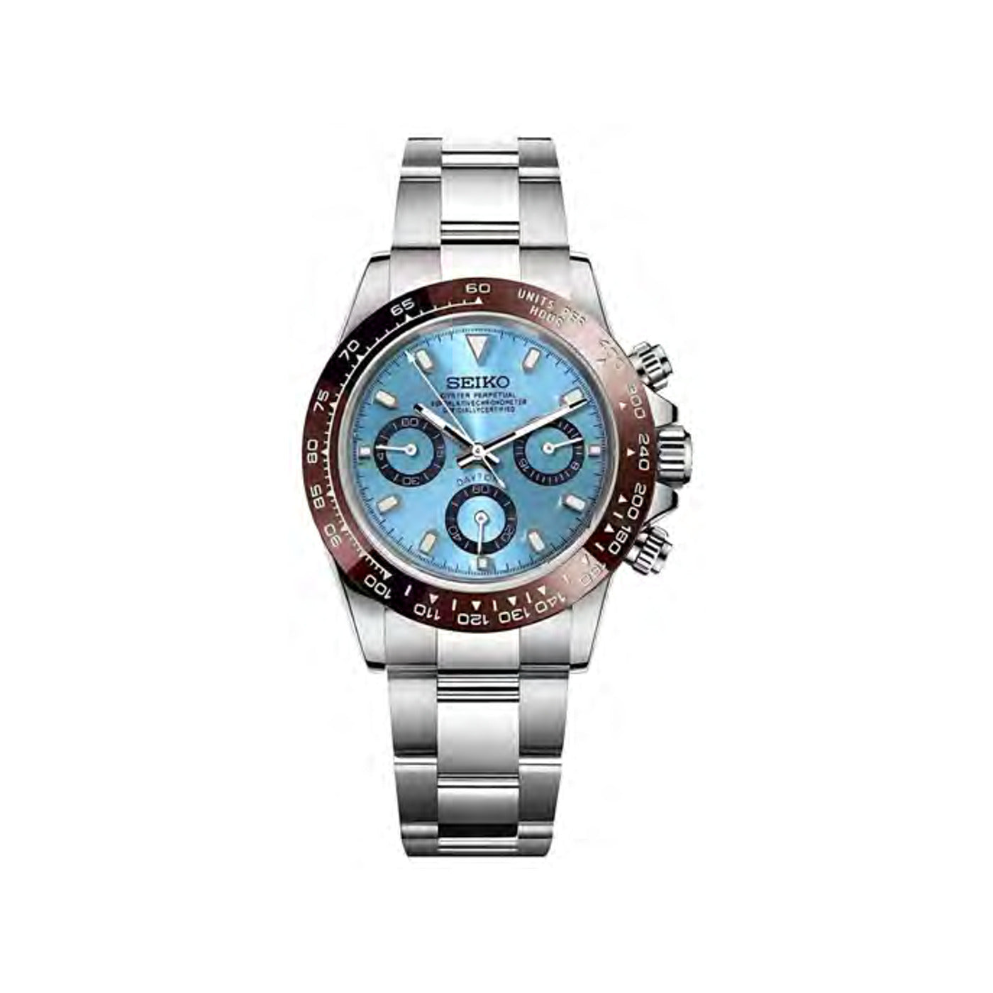 Seiko Mod Racing Ice Blue W/Brown