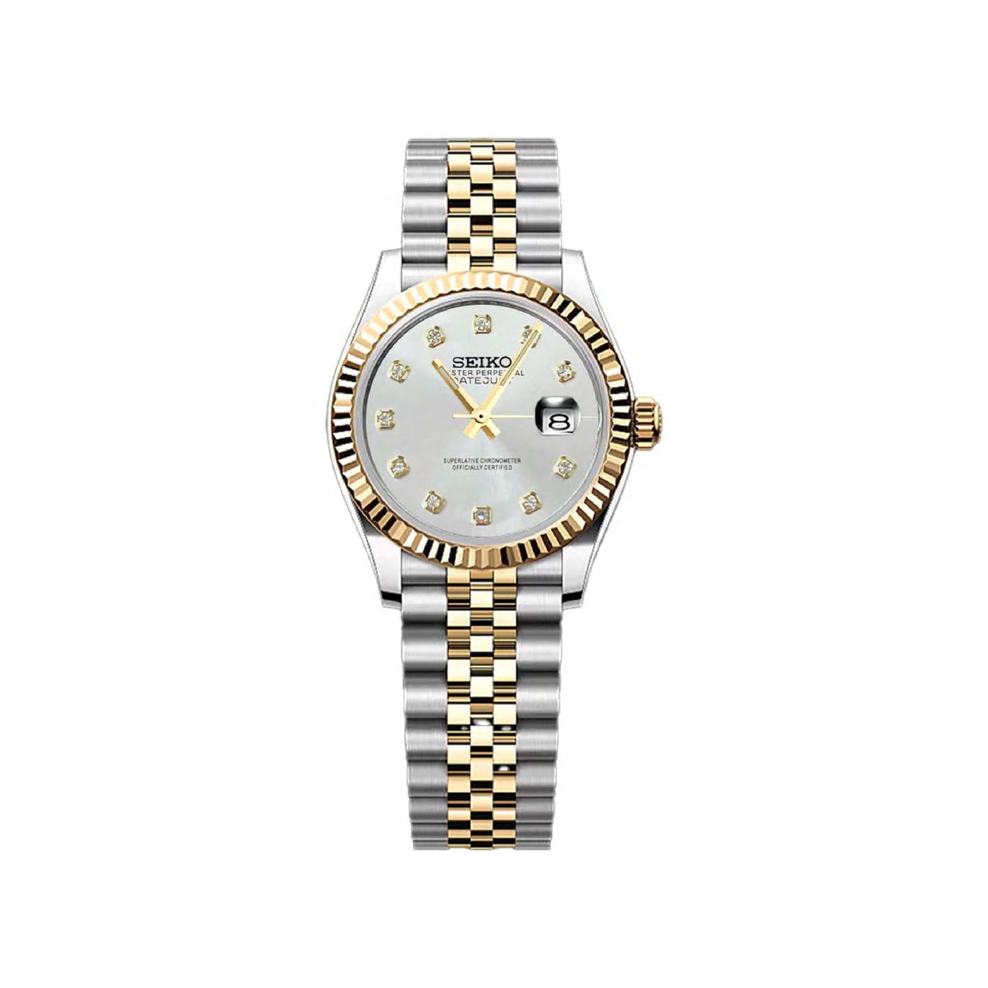 Seiko Mod White Gold Diamond